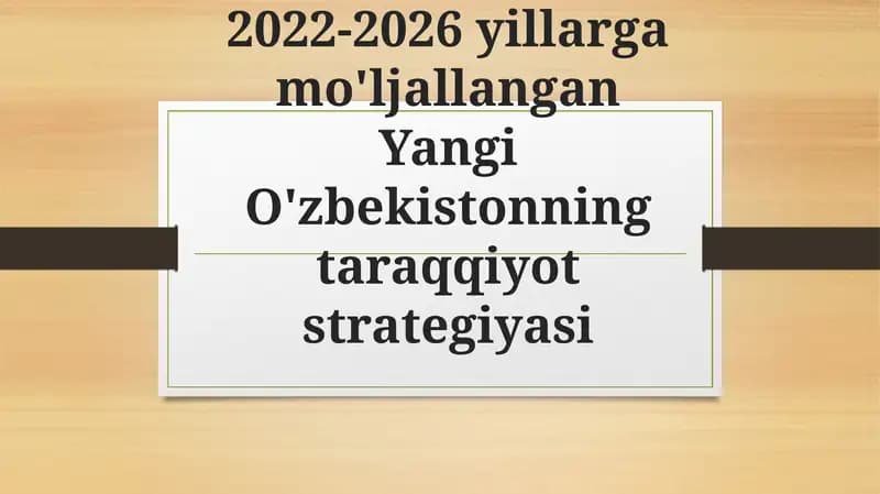 Yangi O'zbekiston Taraqqiyoti strategiyasi