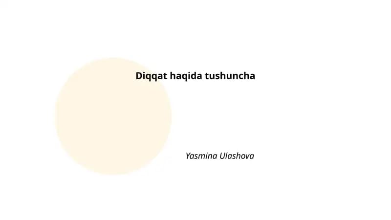 Diqqat haqida tushuncha