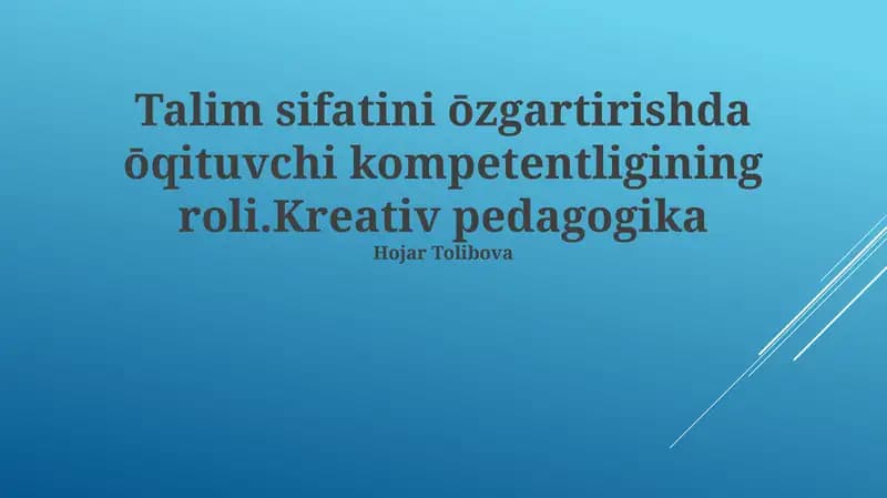 Kreativ pedagogika