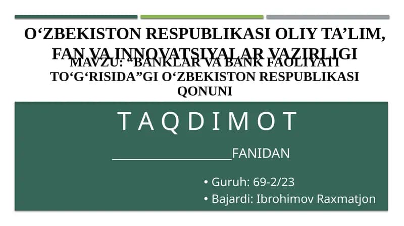 Oʻzbekiston Respublikasi Qonuni