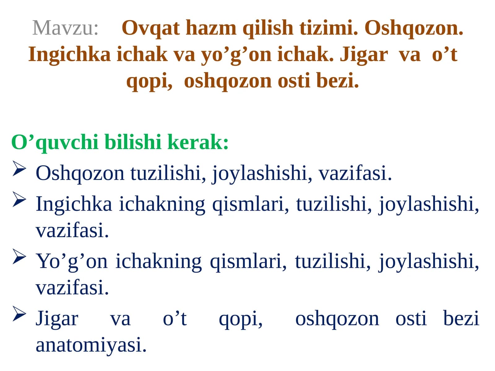 Ovqat hazm qilish tizimi