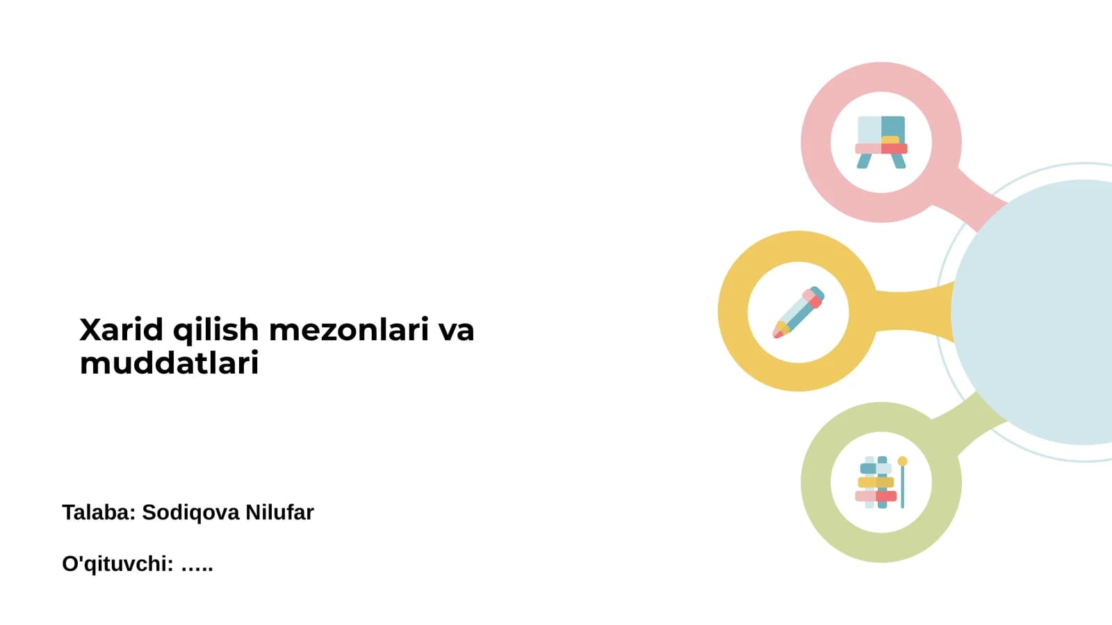 Xarid qilish mezonlari va muddatlari