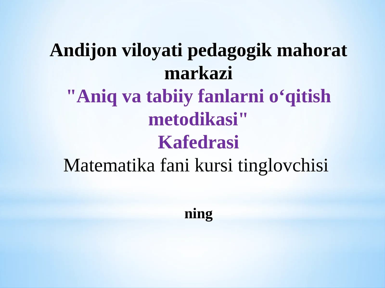 Algebraik ifodalarni o’qitish metodikasi