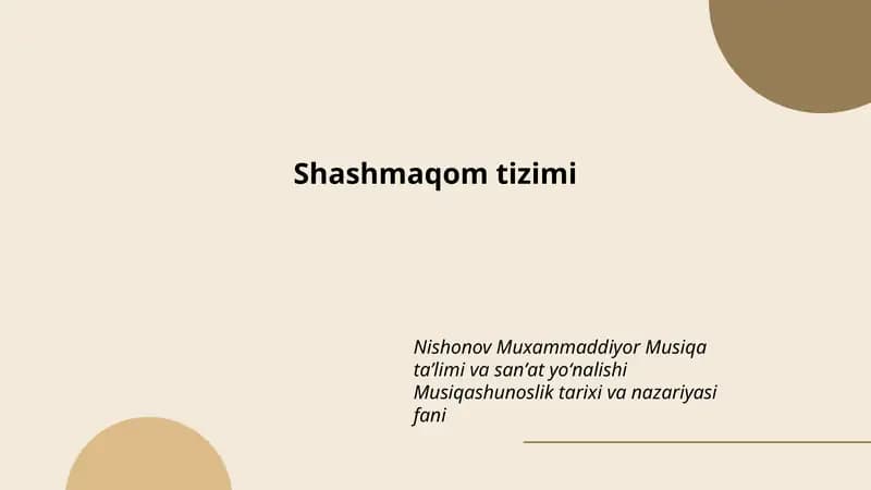 Shashmaqom tizimi