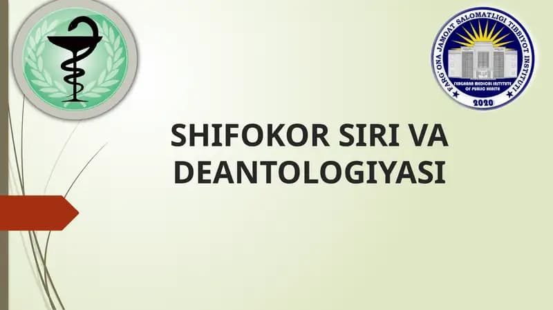 Shifokor siri va deantologiyasi