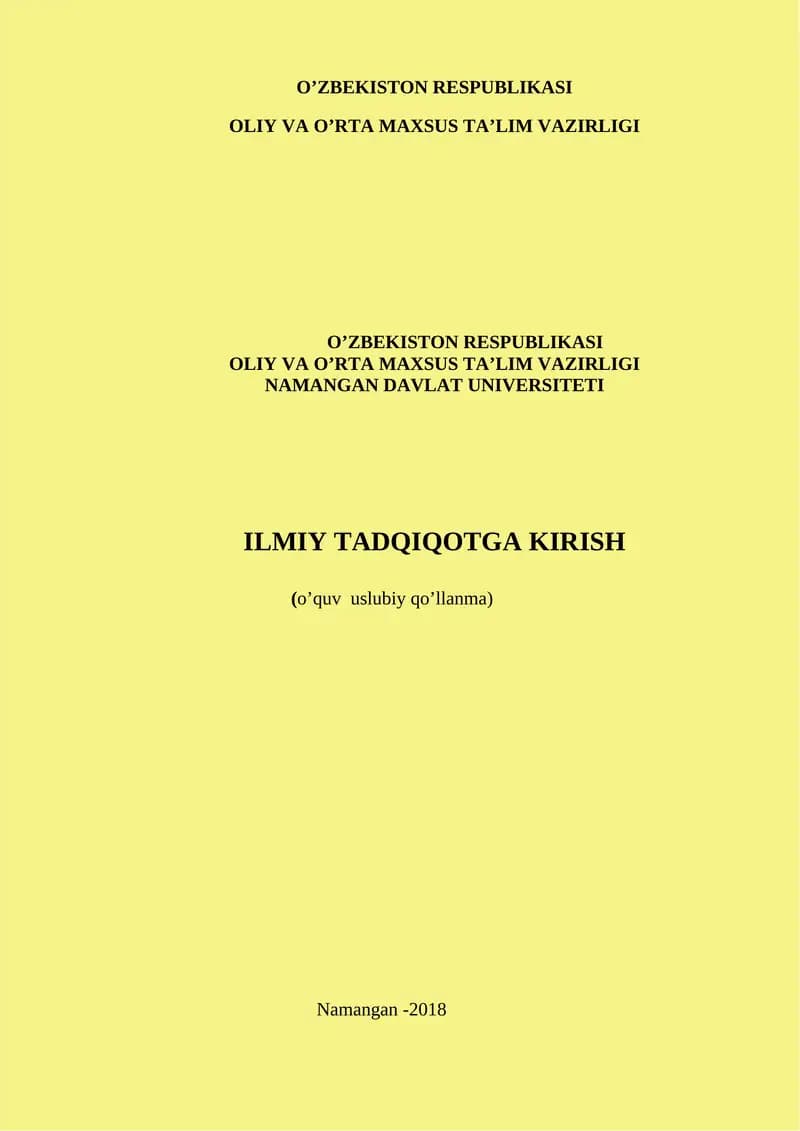 Ilmiy Tadqiqot Kirish