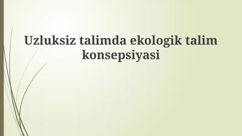 Ekologik ta'lim