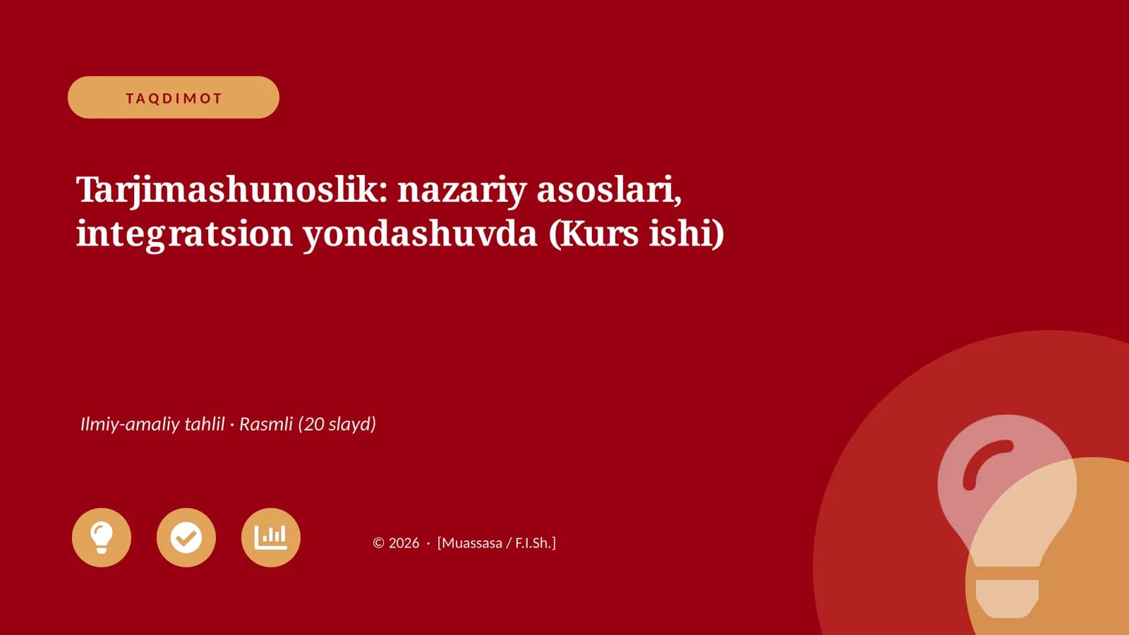 Tarjimashunoslik: nazariy asoslari, integratsion yondashuvda (Kurs ishi)