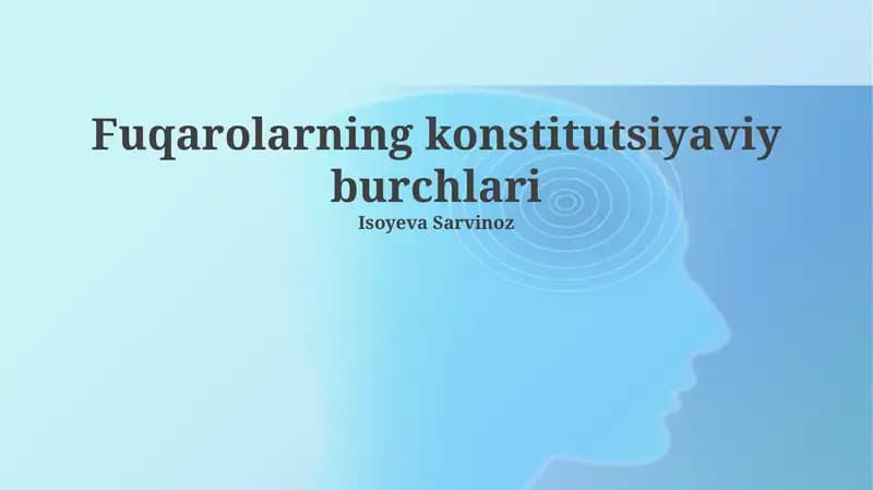 Fuqarolarning konstitutsiyaviy burchlari