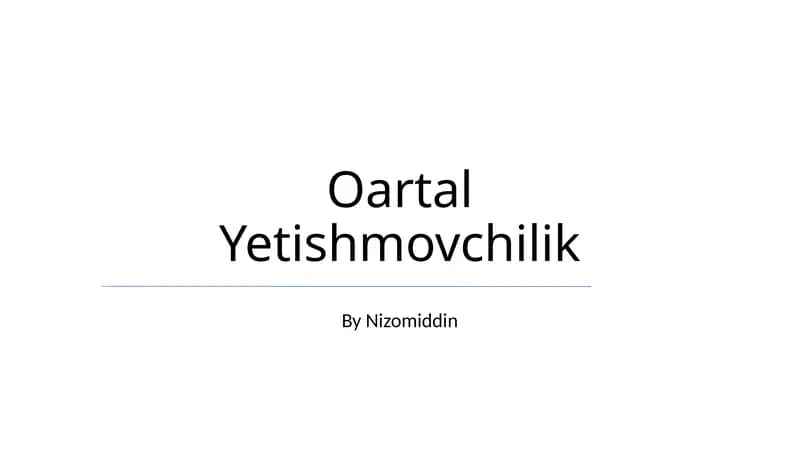 Oartal Yetishmovchilik