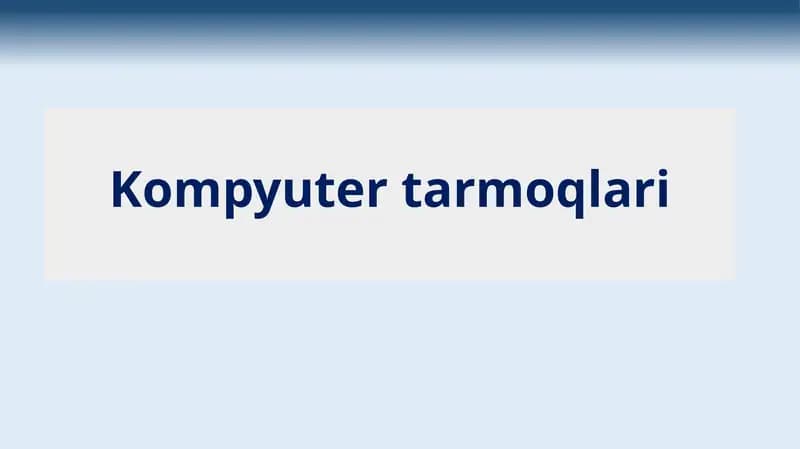 Kompyuter tarmoqlari