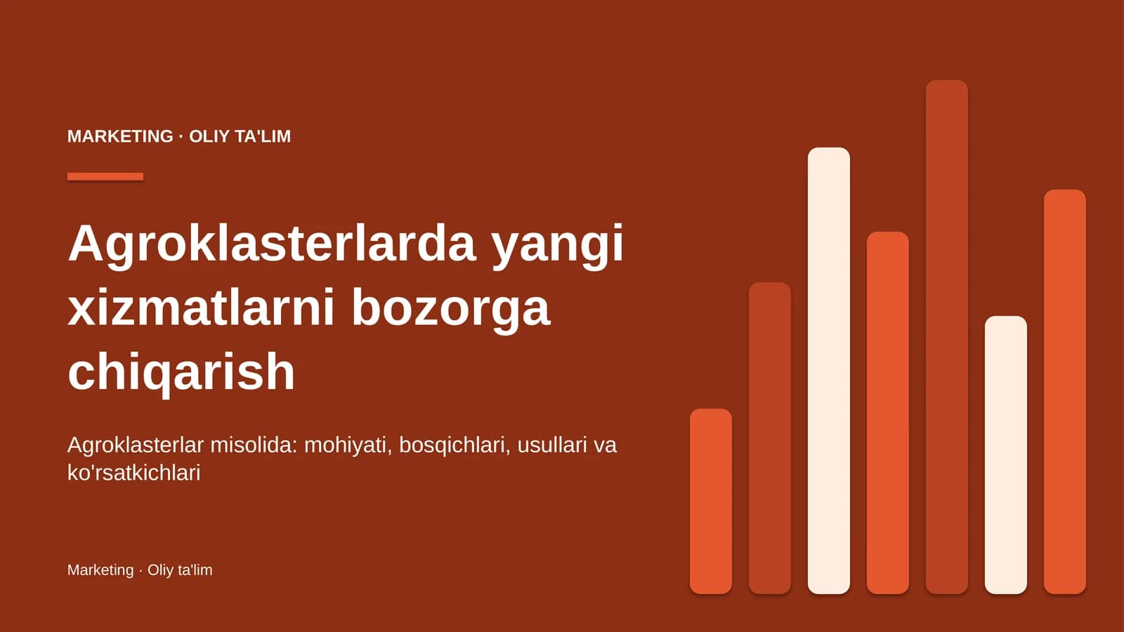 Agroklasterlarda yangi xizmatlarni bozorga chiqarish
