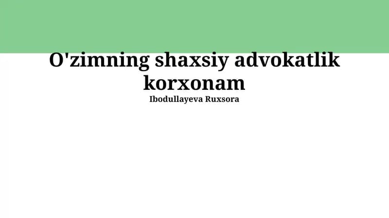Mening Shaxsiy Huquq Bürosim