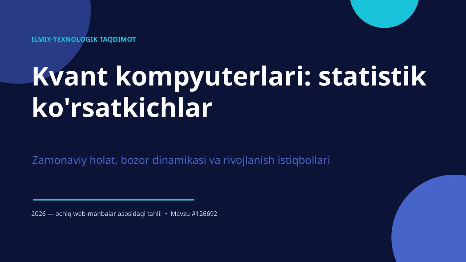 ILMIY-TEXNOLOGIK TAQDIMOT