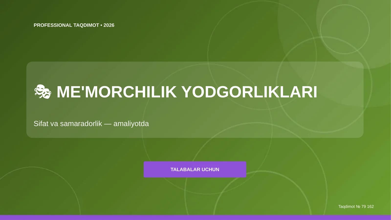 ME'MORCHILIK YODGORLIKLARI
