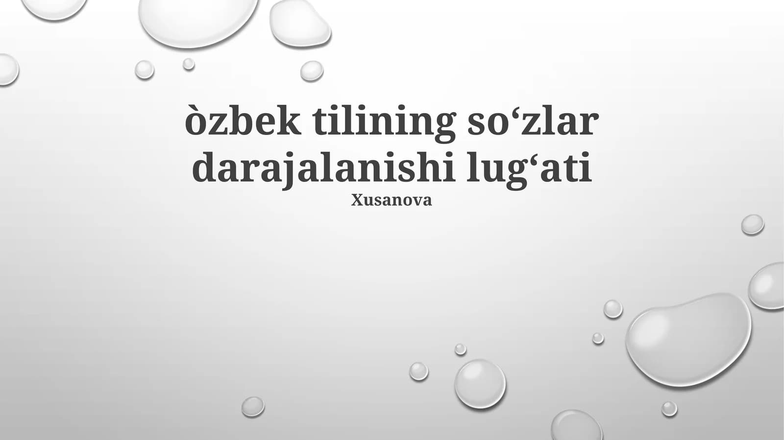 Òzbek tilining so‘zlar darajalanishi lug‘ati
