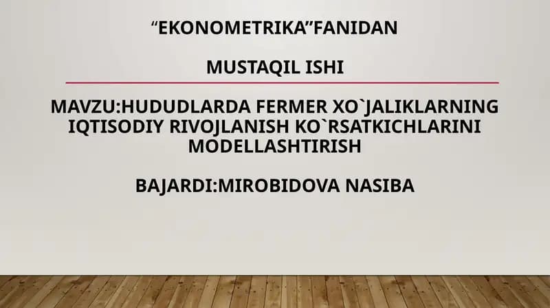 EKONOMETRIKA
