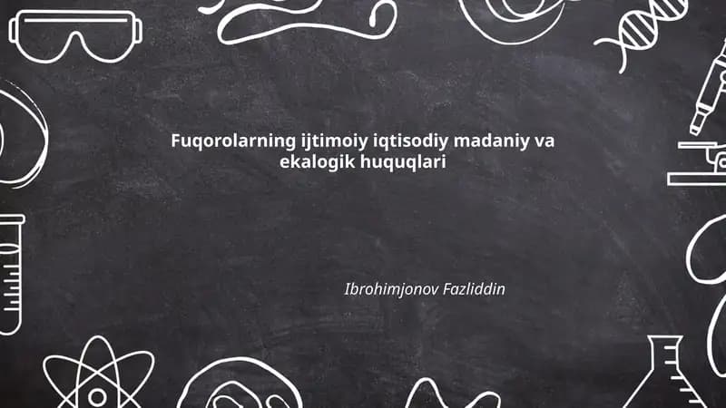 Fuqorolarning ijtimoiy iqtisodiy madaniy va ekalogik huquqlari