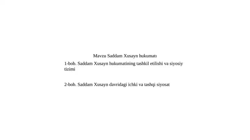 Saddam Xusayn hukumati