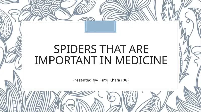 Spiders that are important in medicine