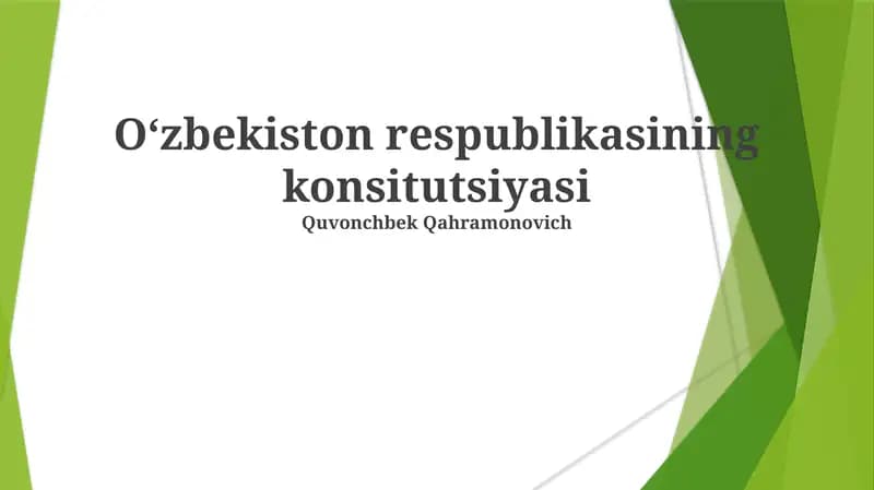 O'zbekiston Respublikasining Konstitutsiyasi