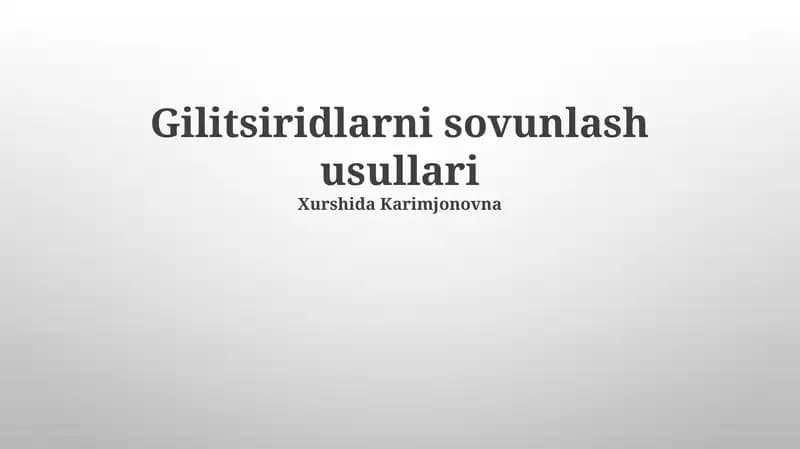 Yog'larni sovunlash usullari