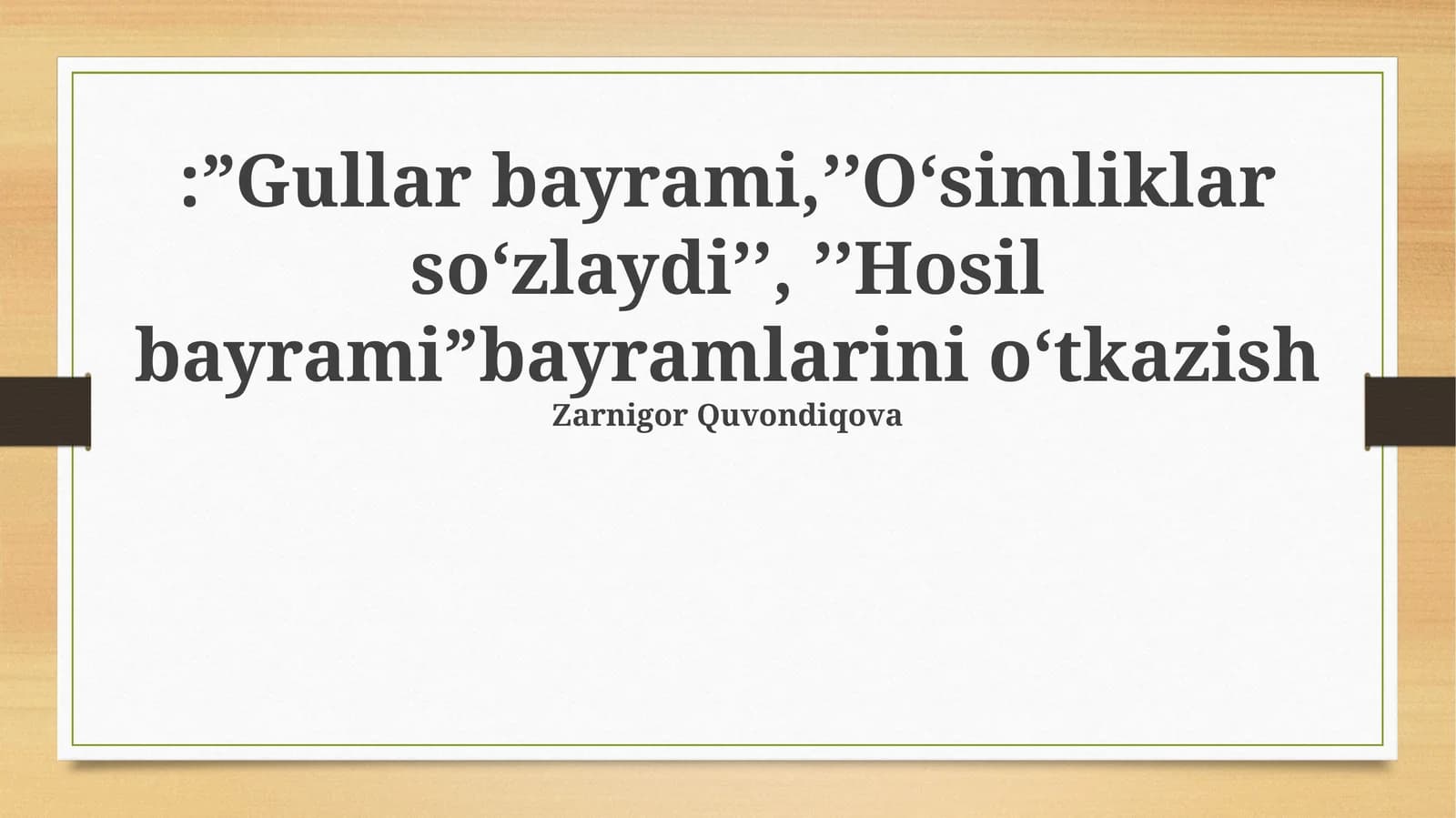 O'simliklar So'zlaydi