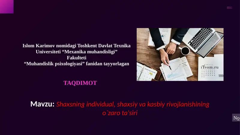 Shaxsiy va kasbiy rivojlanishning o‘zarota'siri