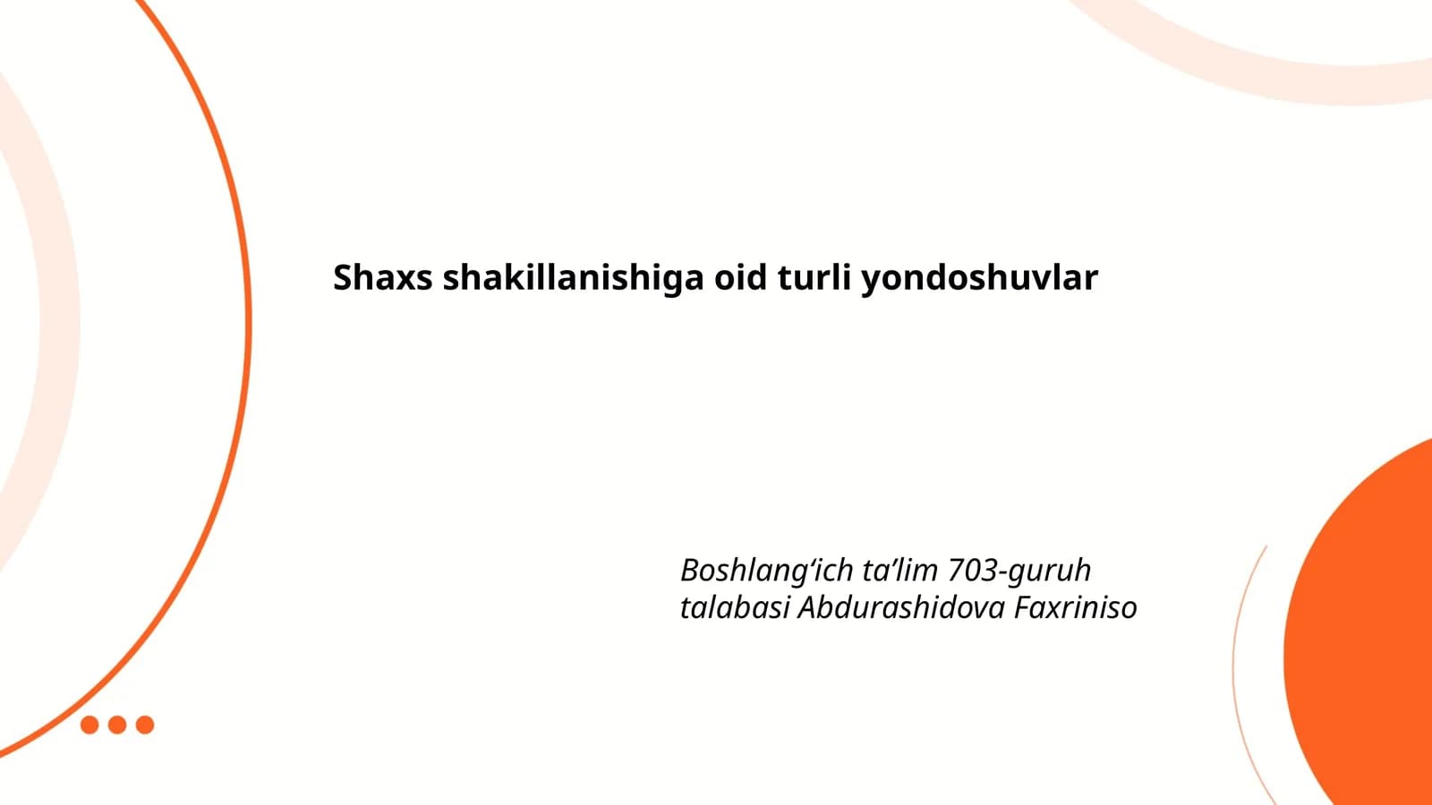Shaxsning ijtimoiy shakllanishi