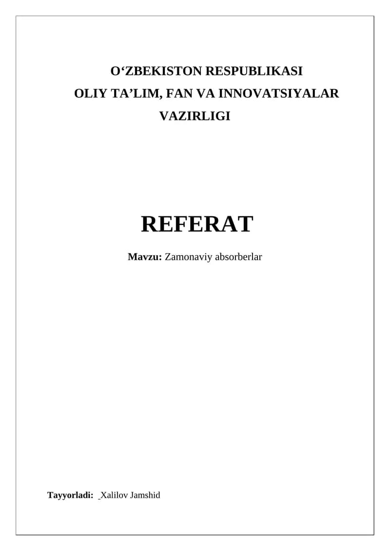 Zamonaviy absorberlar