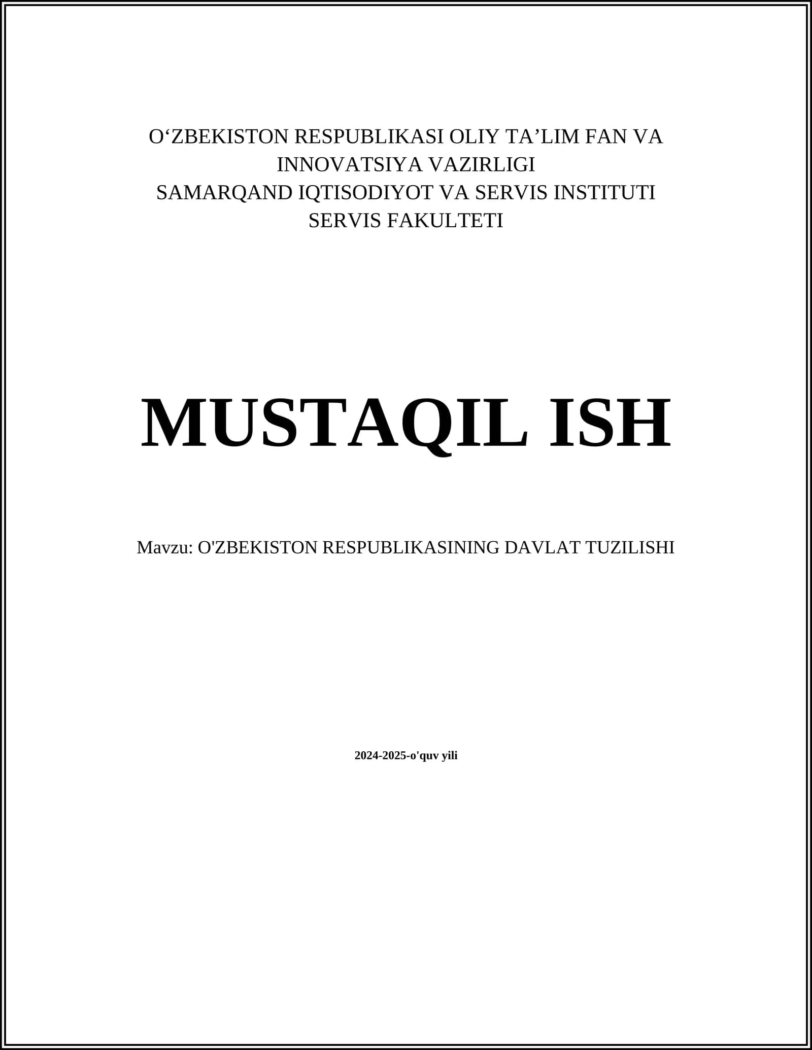 O'ZBEKISTON RESPUBLIKASI KONSTITUTSIYASI