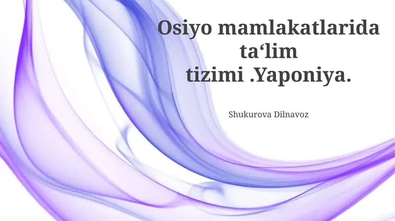 Yaponiya ta'lim tizimi