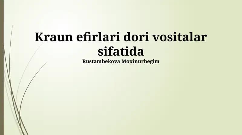 Toj Eterlarning Antibakterial Ta'siri