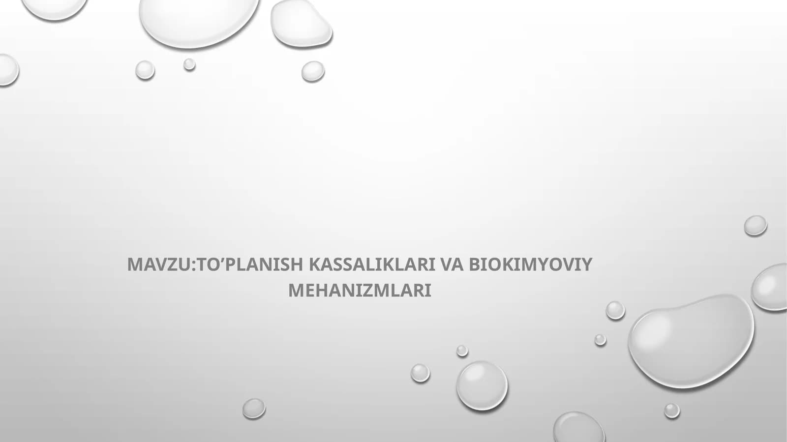 To’planish kassaliklari va biokimyoviy mexanizmlari