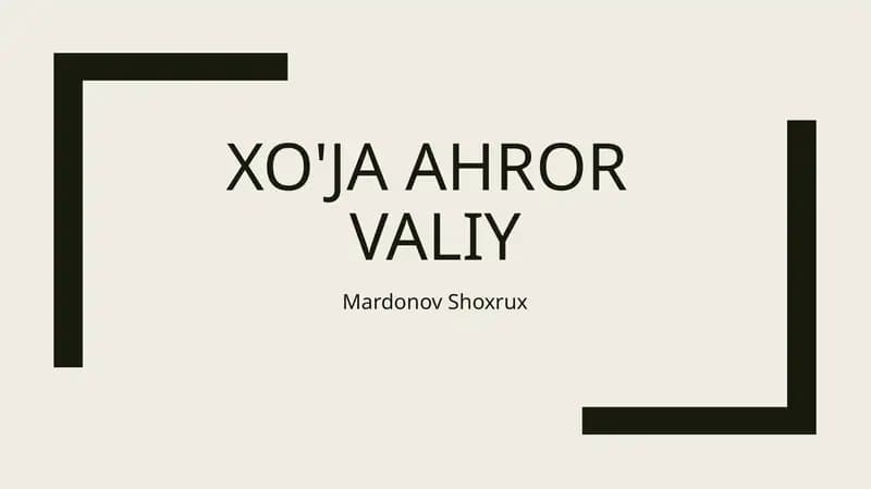 Xo'jaAHRORVALIy