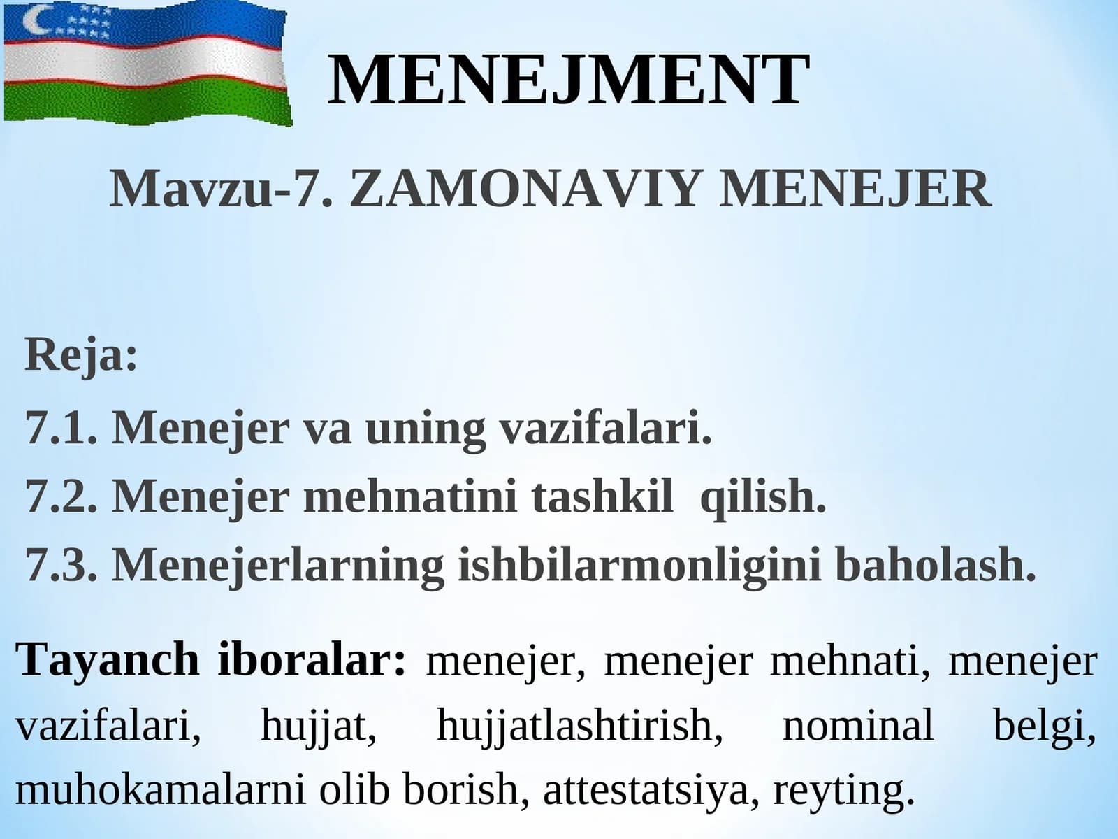ZAMONAVIY MENEJER