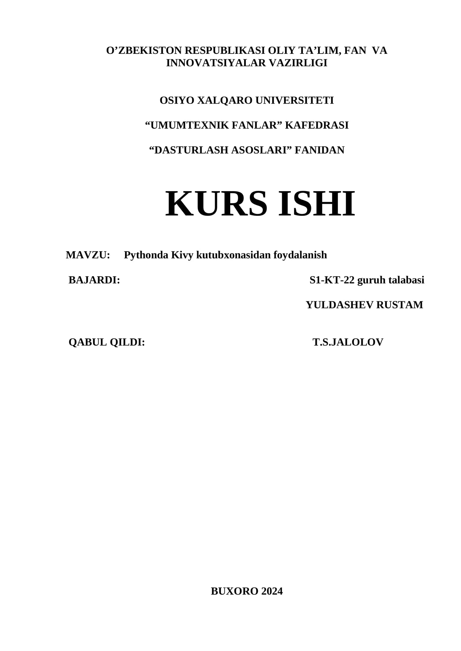 Pythonda Kivy kutubxonasidan foydalanish