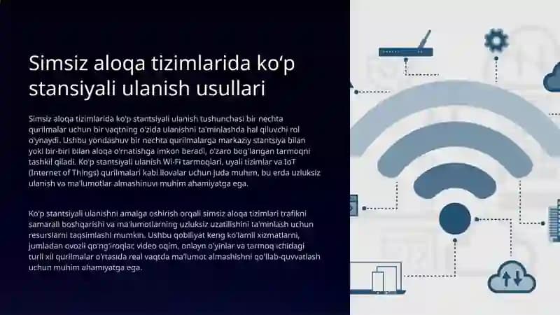 Simsiz aloqa tizimlarida koʻpstantsiyali ulanish usullari