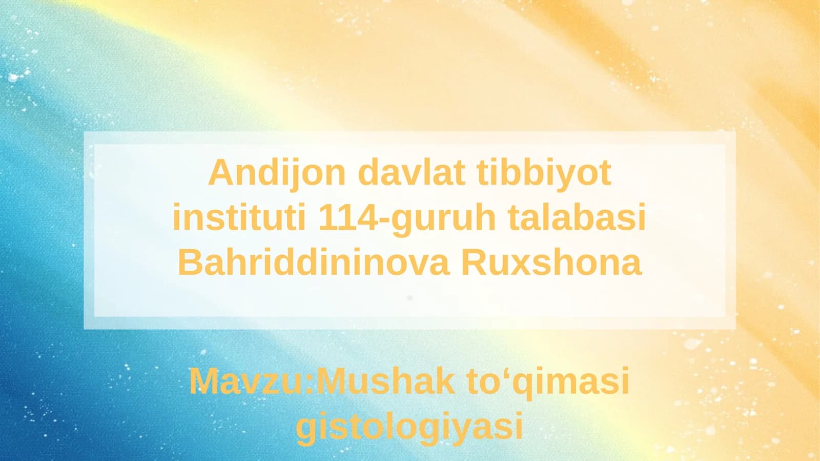 Mushak to'qimasi gistologiyasi