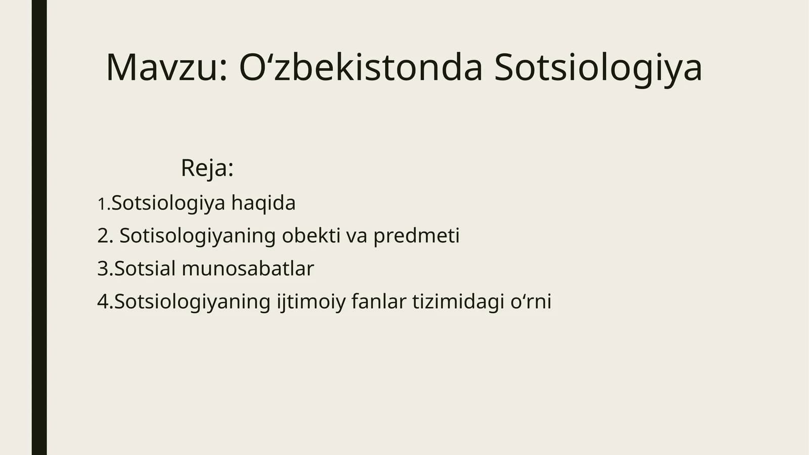 Oʻzbekistonda Sotsiologiya