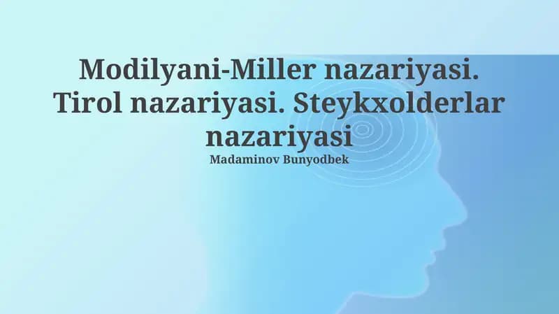 Modigliani-Miller Teoremasi
