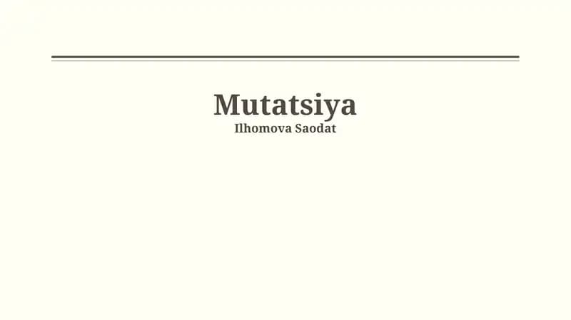 Mutatsiya