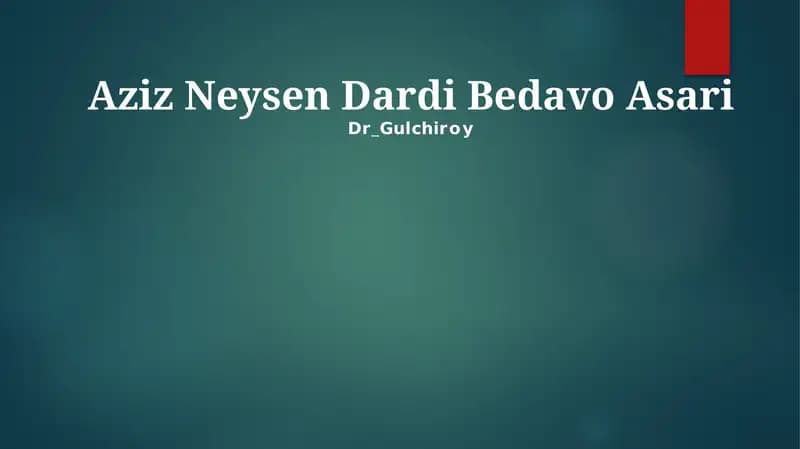 Aziz Neysen Dardi Bedavo Asari
