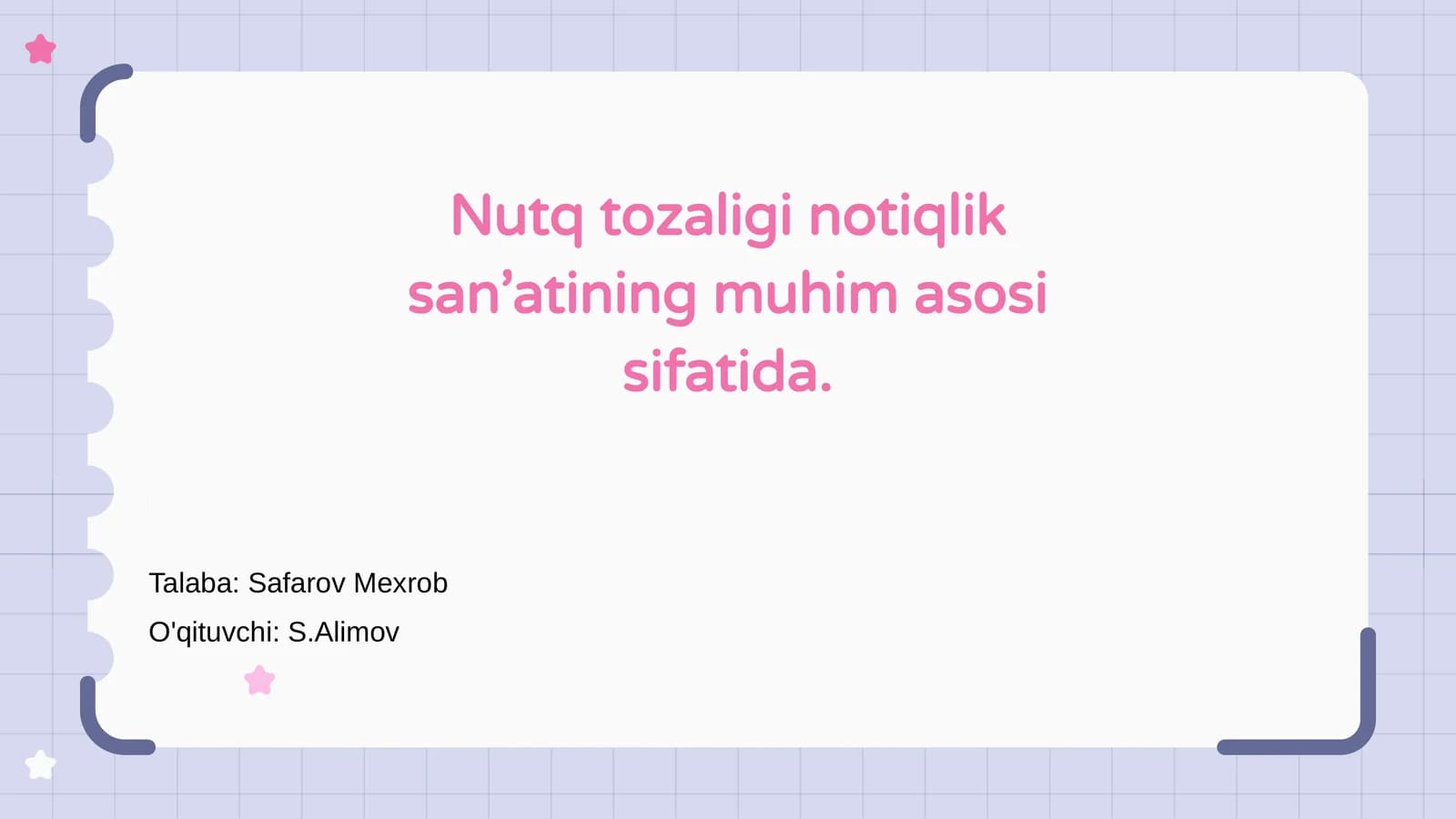 Nutq tozaligi notiqlik san’ati