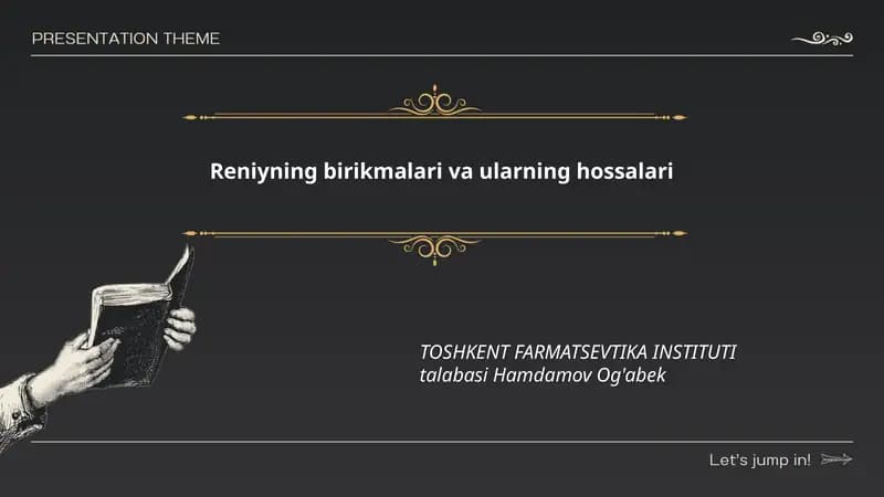 Reniyning birikmalari va ularning hossalari