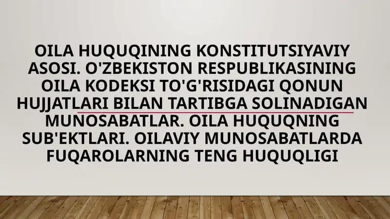 Oilahuquqining konstitutsiyavi yasosi
