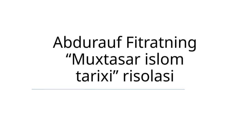 Muxtasar islom tarixi