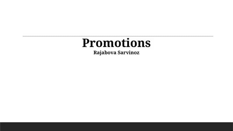 Promotions