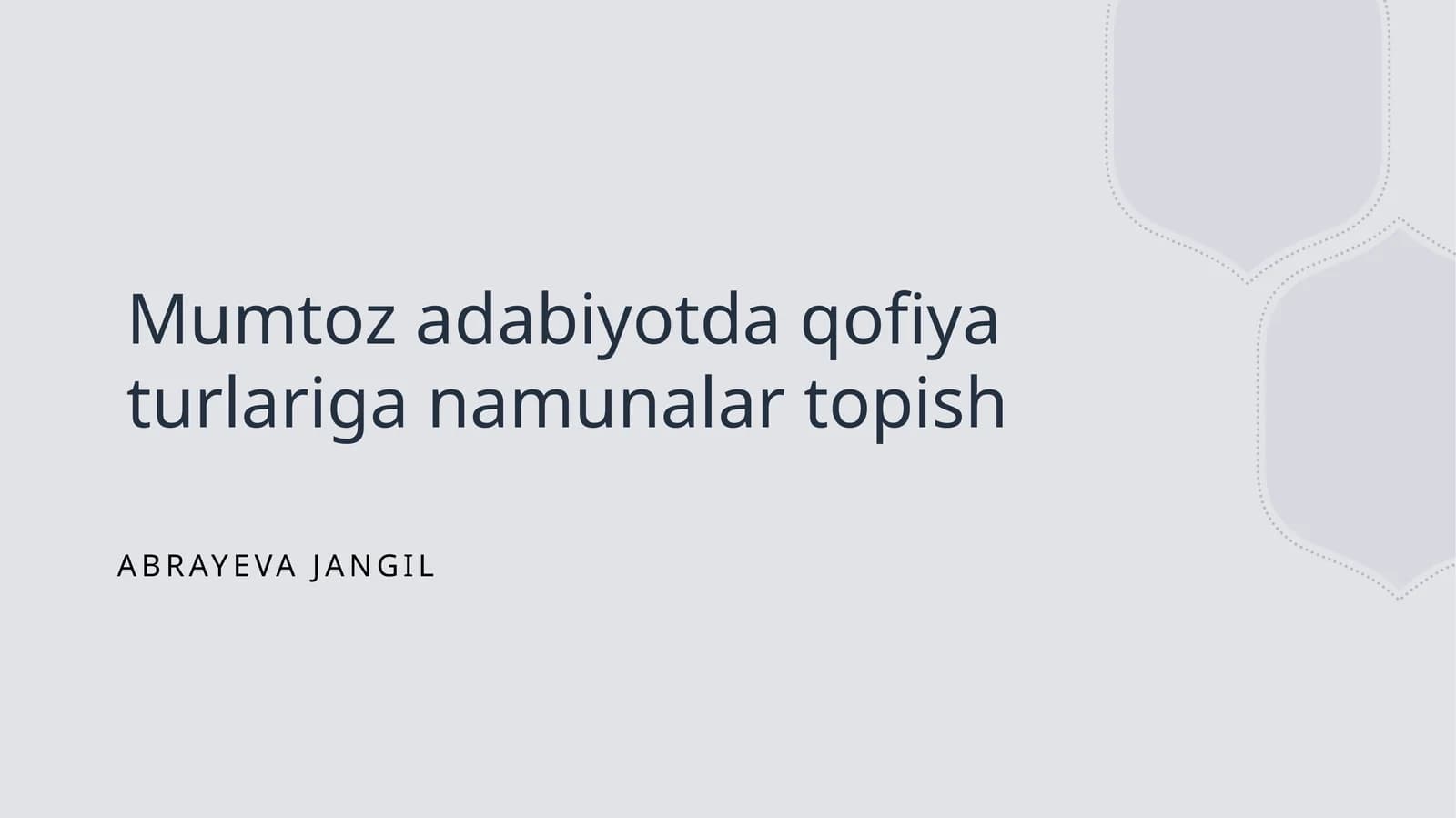 Mumtoz adabiyotda qofiya turlariga namunalar topish