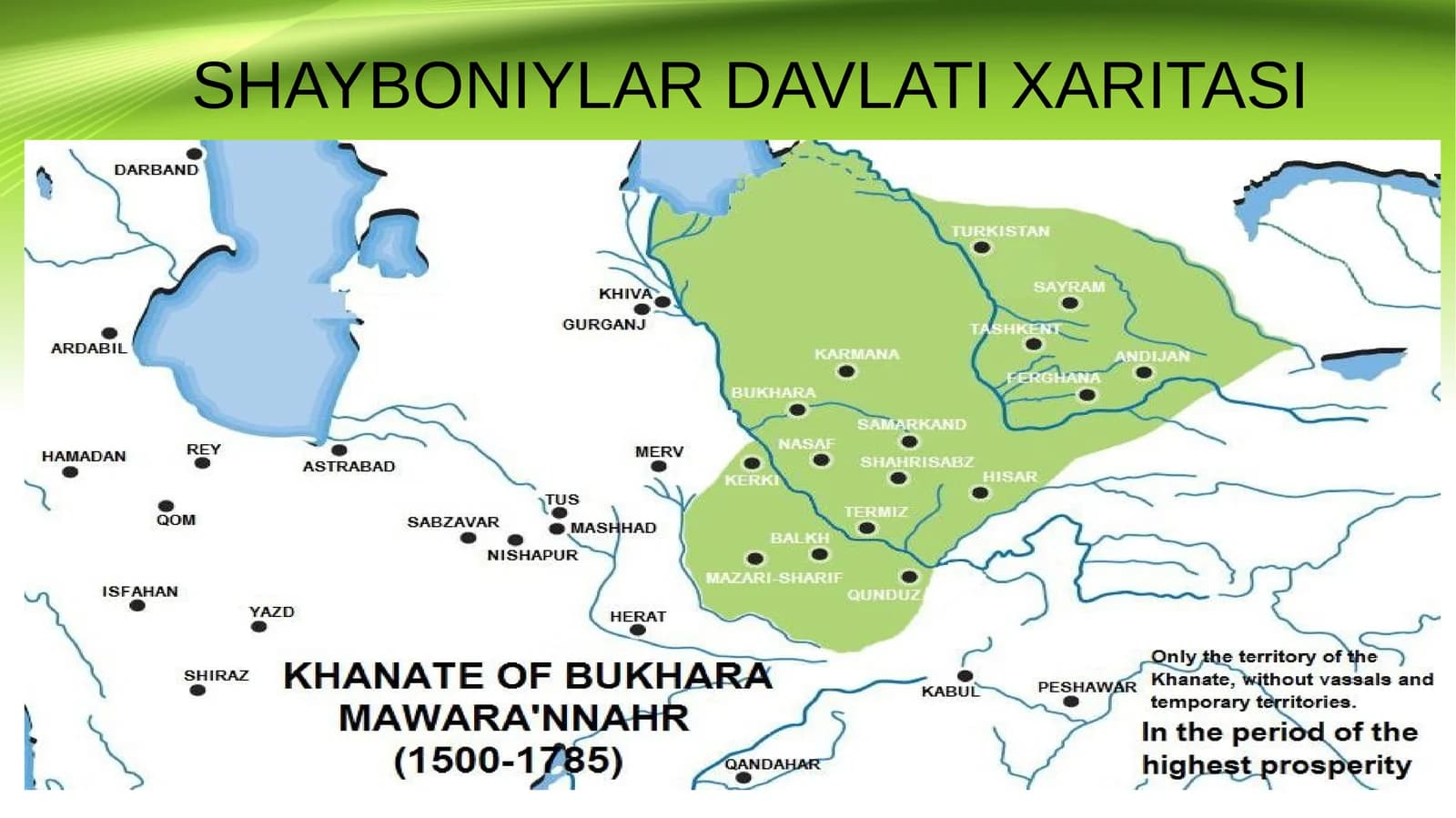 SHAYBONIYLAR DAVLATI XARITASI